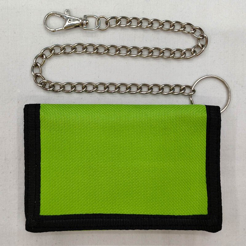 Folding anti-theft chain men's coin purse cross-border black three-fold small wallet zipper key chain card pocket - stoutforge