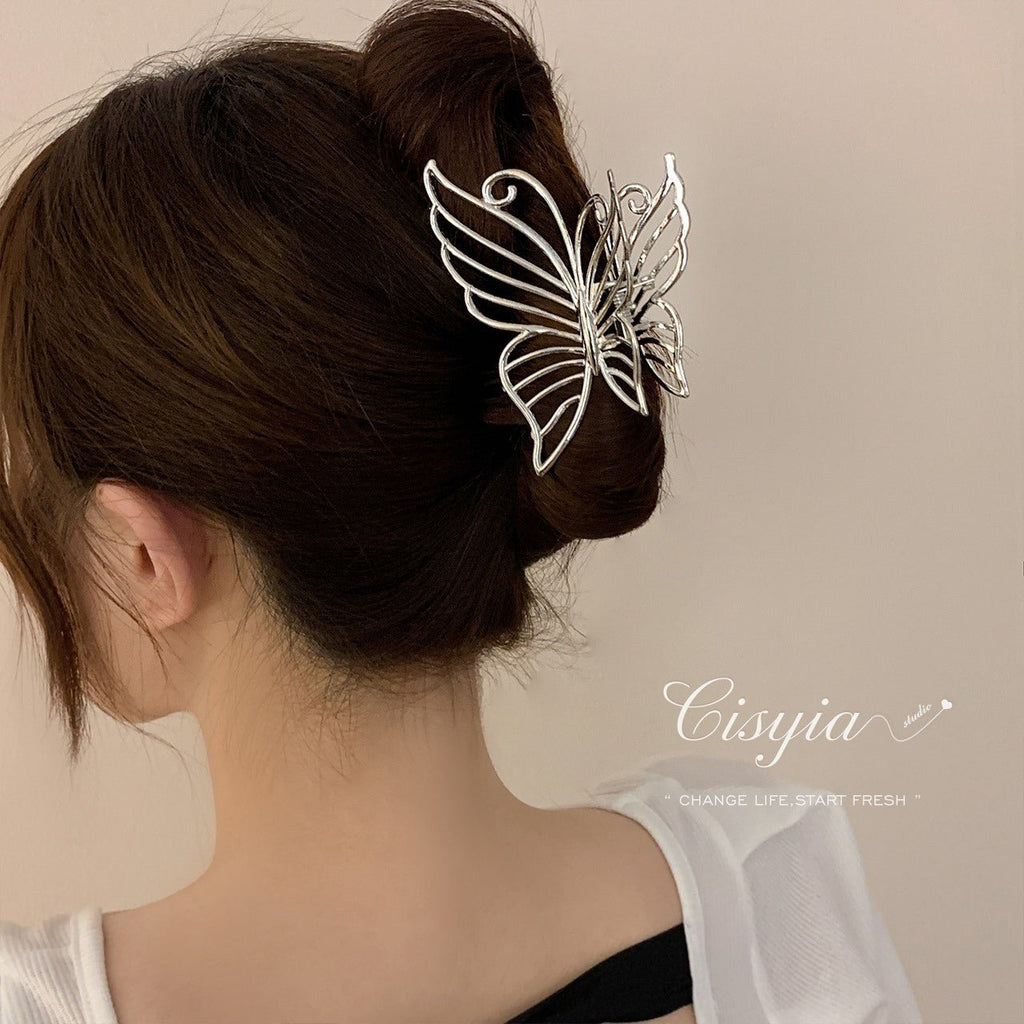 High-End Metal Butterfly Clip Women's Large Hair Clip Hair Back of the Head Hair Shark Clip Hair Clip Headwear - stoutforge