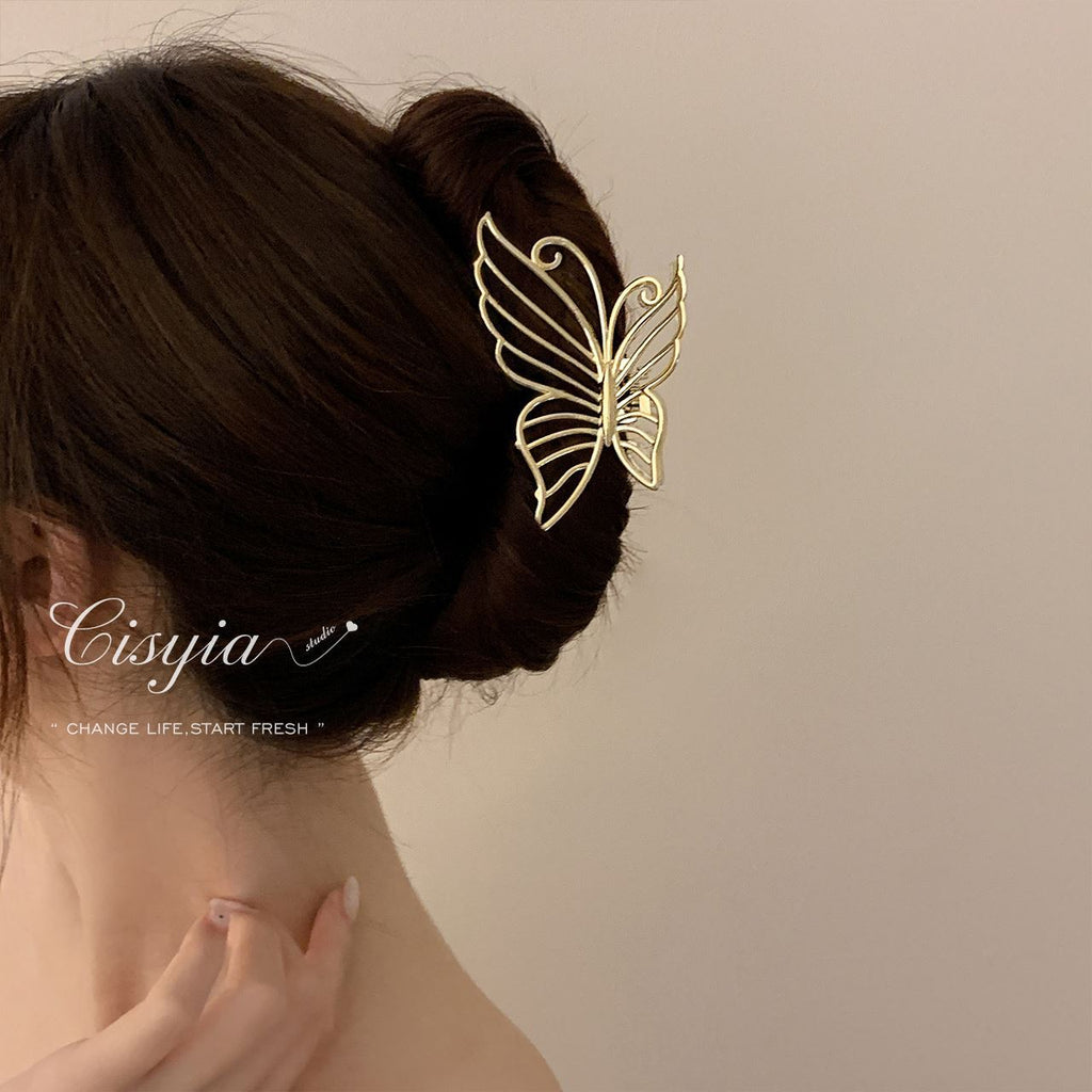 High-End Metal Butterfly Clip Women's Large Hair Clip Hair Back of the Head Hair Shark Clip Hair Clip Headwear - stoutforge