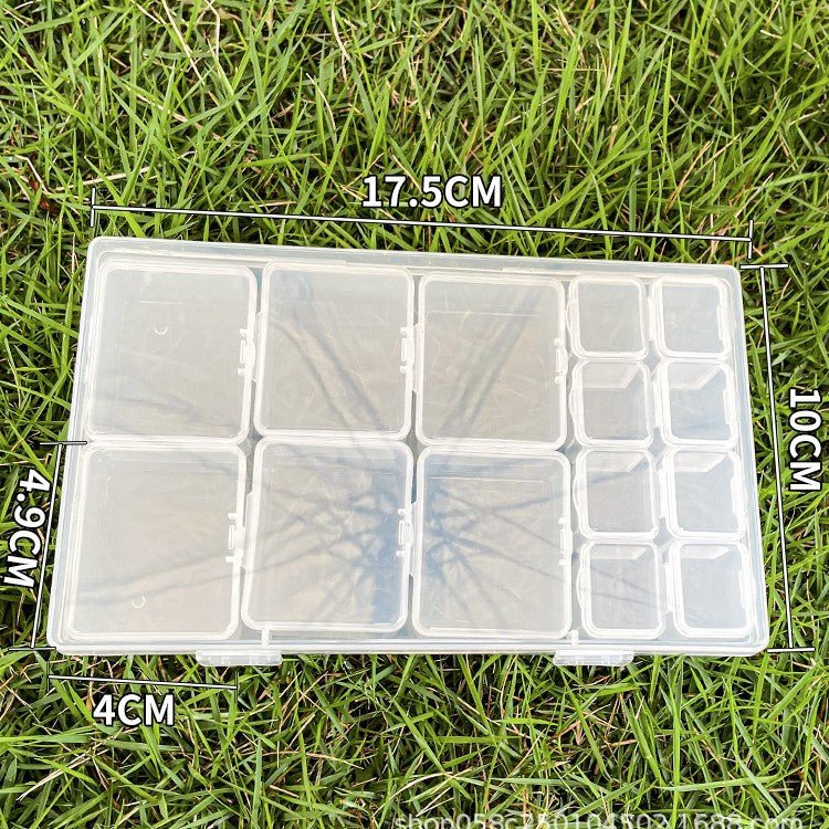 Jewelry Box Jewelry Storage Box Anti-oxidation Box Earrings Card Transparent Multi-compartment Portable Multifunctional Storage Box - stoutforge