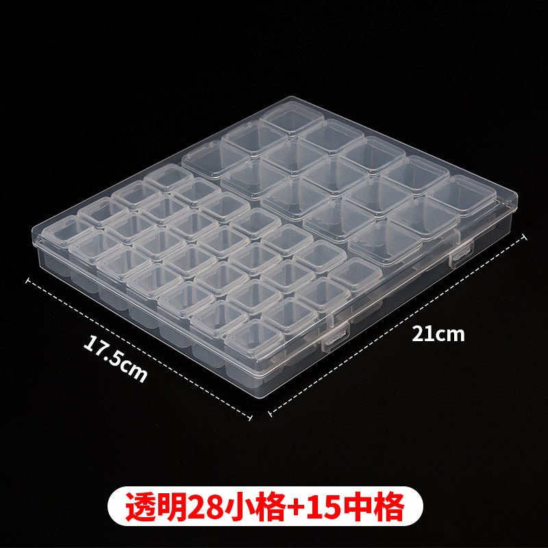 Jewelry Box Jewelry Storage Box Anti-oxidation Box Earrings Card Transparent Multi-compartment Portable Multifunctional Storage Box - stoutforge