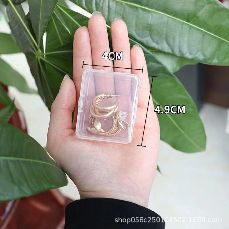 Jewelry Box Jewelry Storage Box Anti-oxidation Box Earrings Card Transparent Multi-compartment Portable Multifunctional Storage Box - stoutforge