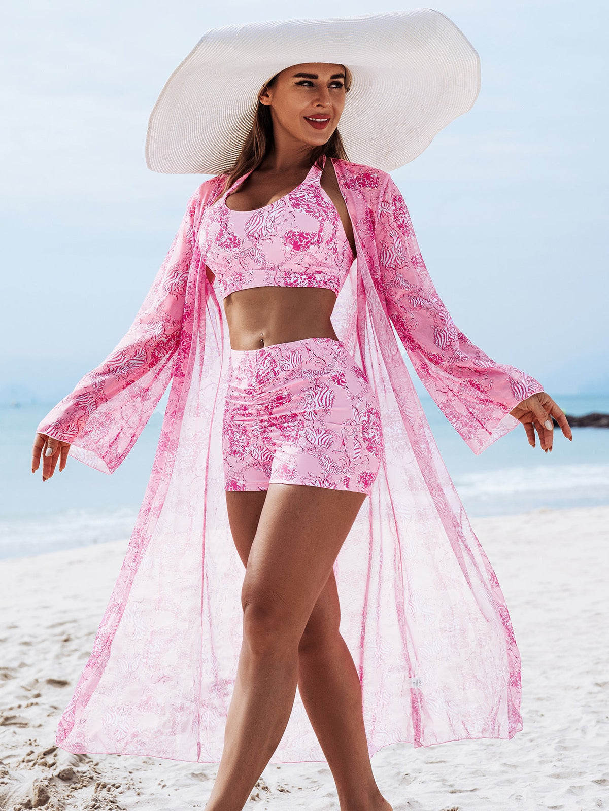 Mingyi New High-end European and American Fashion Sexy Women's Three-piece Bikini BIKINI Multicolor Printed Women's Swimsuit - stoutforge