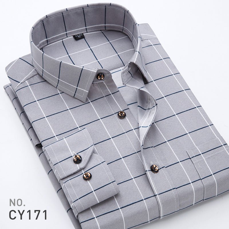New Men's Printed Long-Sleeved Shirt, Korean Style Slim Fit, Youth Fashion, Casual and Versatile Shirt, Cross-Border Bestseller in Europe and America - stoutforge