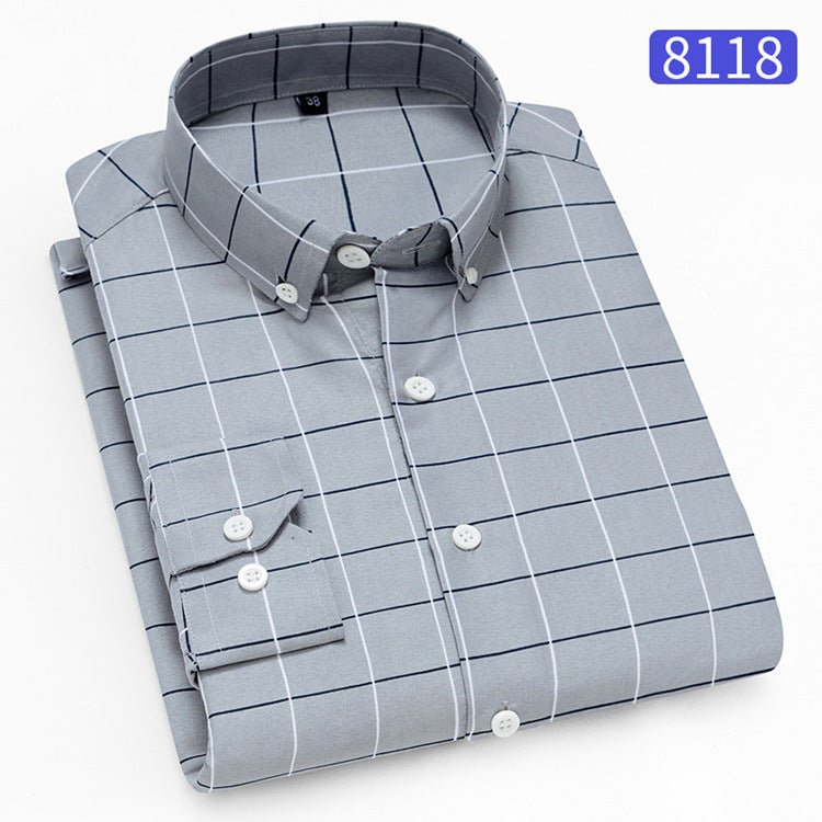 New Men's Printed Long-Sleeved Shirt, Korean Style Slim Fit, Youth Fashion, Casual and Versatile Shirt, Cross-Border Bestseller in Europe and America - stoutforge