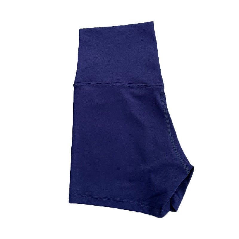 New Nude High-Waist Brushed Shorts Yoga Wear Nylon Shorts Women's Tight Yoga Three-Point Sports Shorts Peach - stoutforge