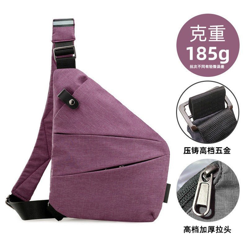 Right shoulder gun bag cross-border wholesale nylon chest bag men's lightweight simple large capacity messenger bag casual close-fitting shoulder bag - stoutforge