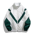 Russian Foreign Trade Trendy Brand Reflective Patchwork Stand-Up Collar Jacket Spring and Autumn Loose Sports Casual Jacket for Men - stoutforge