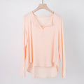Summer New Style Yoga Top Long-Sleeved Women's Ribbed Loose Blouse Quick-Drying Running Sports Long-Sleeved Quick-Drying T-Shirt for Women - stoutforge