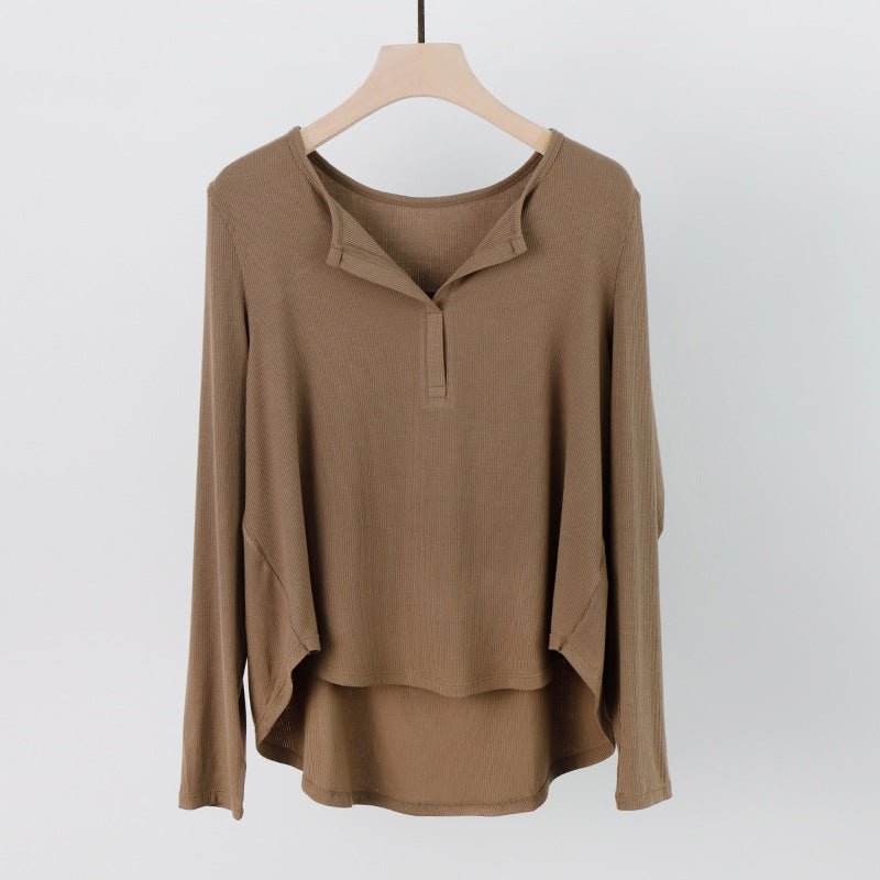 Summer New Style Yoga Top Long-Sleeved Women's Ribbed Loose Blouse Quick-Drying Running Sports Long-Sleeved Quick-Drying T-Shirt for Women - stoutforge