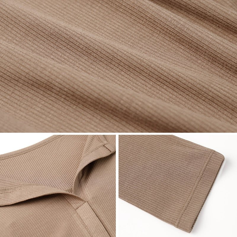 Summer New Style Yoga Top Long-Sleeved Women's Ribbed Loose Blouse Quick-Drying Running Sports Long-Sleeved Quick-Drying T-Shirt for Women - stoutforge