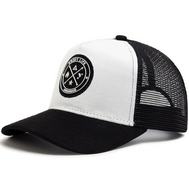 Summer Round Label Suede Baseball Cap Men's Mesh All-match Sunshade Women's Hip-hop Hat Trendy Foreign Trade Explosions in stock - stoutforge