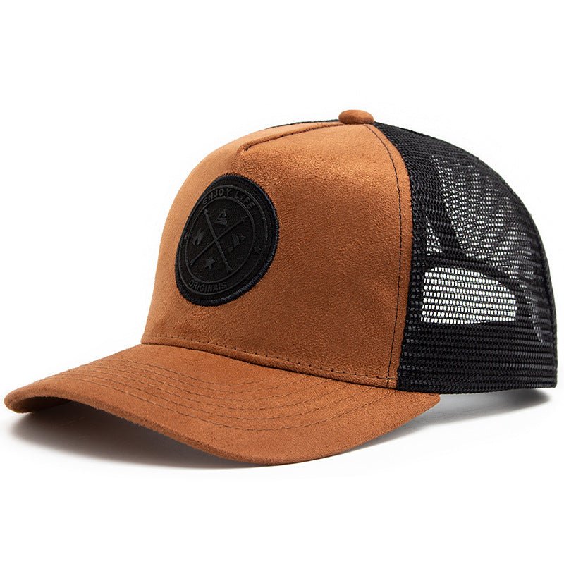 Summer Round Label Suede Baseball Cap Men's Mesh All-match Sunshade Women's Hip-hop Hat Trendy Foreign Trade Explosions in stock - stoutforge