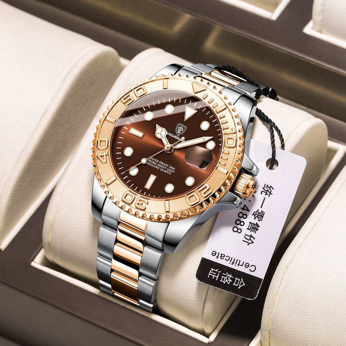 Swiss brand new waterproof luminous men's watch fashion quartz watch live foreign trade explosions a generation of hair - stoutforge