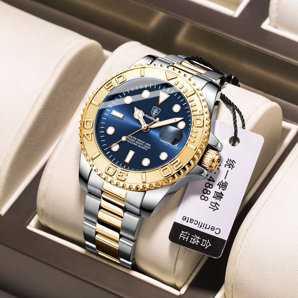 Swiss brand new waterproof luminous men's watch fashion quartz watch live foreign trade explosions a generation of hair - stoutforge