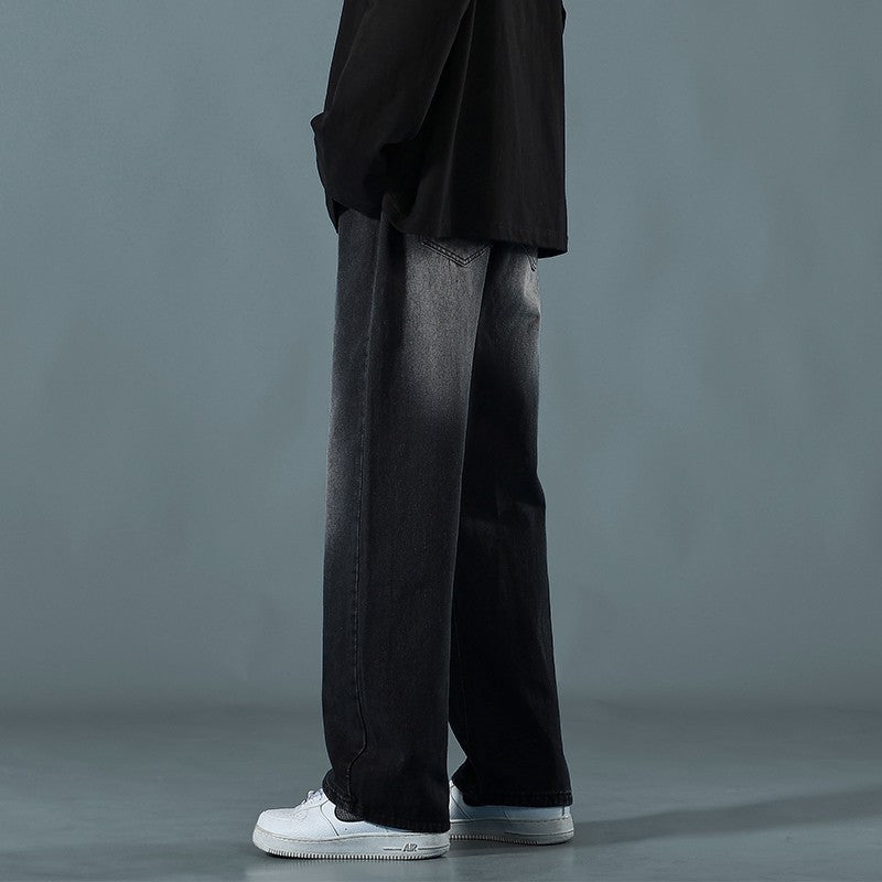 Tall Men's Extended Jeans Spring Gradient Pants Loose Straight Elastic Casual Pants Spring and Autumn Trendy Brand - stoutforge