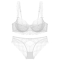 Ultra-Thin Sponge-Free Transparent Bra with Big Breasts and Small Lace Bra for Women Sexy Underwear Bra Set - stoutforge